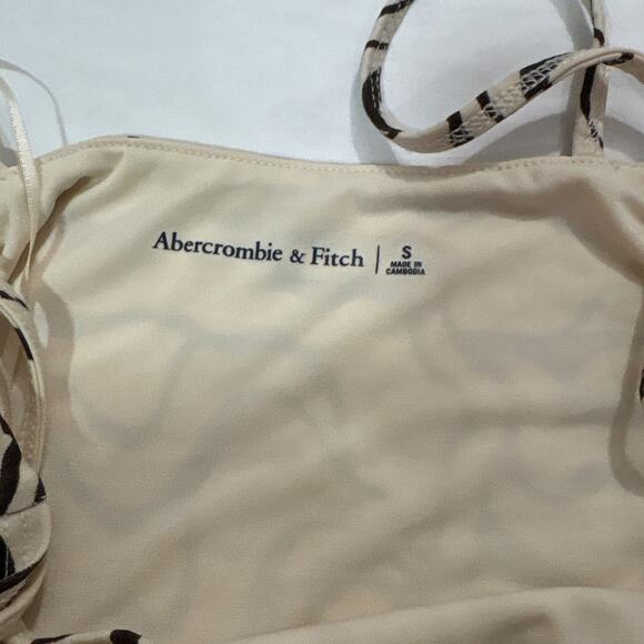 Abercrombie and Fitch Womens Small Abstract Brown Bodycon Midi Dress Party - Picture 6 of 9